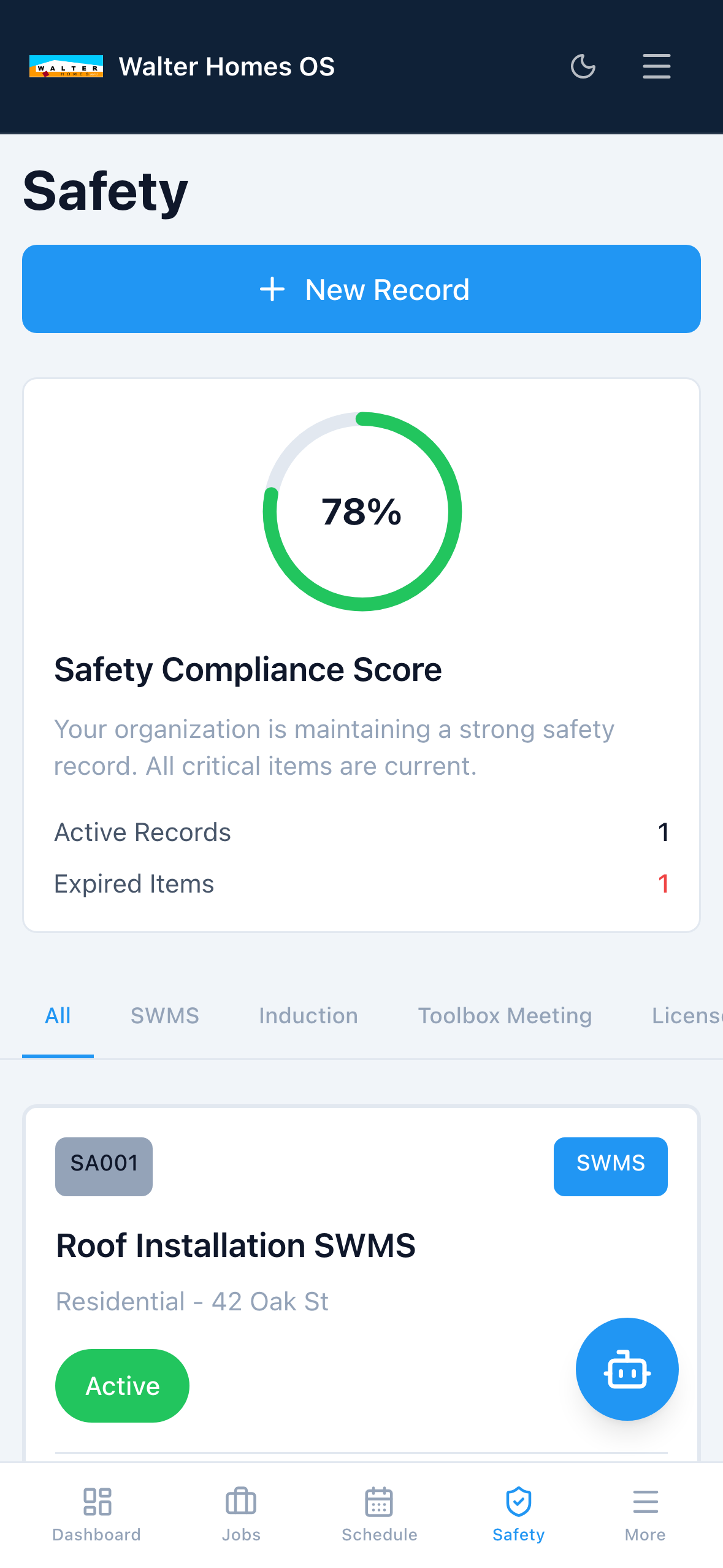 Build safety screen